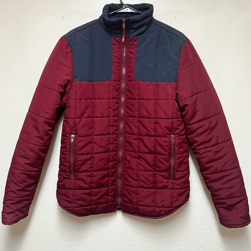 Nomad Josiah Men’s Size Medium Puffer Jacket Coat Burgundy Navy Blue